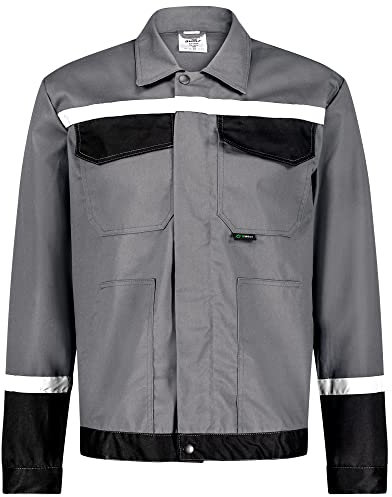 BWOLF Char Veste de Travail Homme Veste Chantier Multifonctionnel Veste de Travail réfléchissante - Bleu/Gris, Gris, L