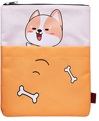 Buchhülle für Buchliebhaber, Buchschoner für Taschenbücher, waschbarer Stoff, Buchhüllen mit Reißverschluss, Größe M, 27,9 x 22,6 cm