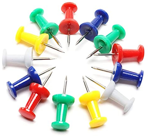 90PCS Mehrfarbig Reißnagel, Polster Reißzwecken, Kreativ Dekorative Reißzwecke, Reissnägel Reißbrettstifte Reißzwecken Heftzwecken, für Wandkarten, Fotos, Bulletin Board oder Kork Boards