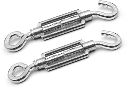 Design61 2er Set Spannschlösser M8 x 110mm Drahtspanner Haken/Öse Spannhaken für Drahtzäune Wäscheleine Sonnensegel Seile
