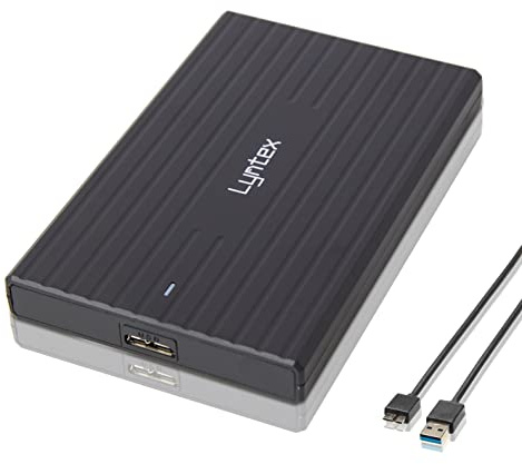 Lyntex Black 320GB 500GB 750GB 1TB 2TB Compact Fast External Portable Hard drive USB 3.0 for use with Windows PC, Apple Mac, Smart tv, XBOX ONE & PS4 (1 TB)