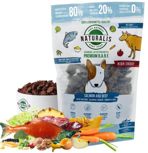 500g Naturalis Smart 80 Lachs-Rind High Energy Trockenbarf Barf Hundefutter 100% Natur Lebensmittel-Qualität