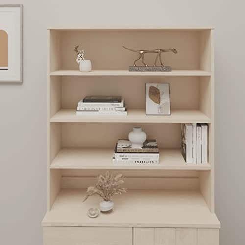 FIRBNUS 90x30x100 cm Highboard Oberteil mit 5 Schubladen und Holzgriffen Kommode Beistelltisch Highboard Schubladenschrank Schrank Anrichte Beistellschrank Honigbraun Massives Kiefernholz