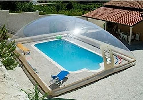 Tente De Piscine À Dôme Gonflable Transparente - Couverture À Bulles Jumbo Pour Nager Les Jours De Pluie, 6*3*3M