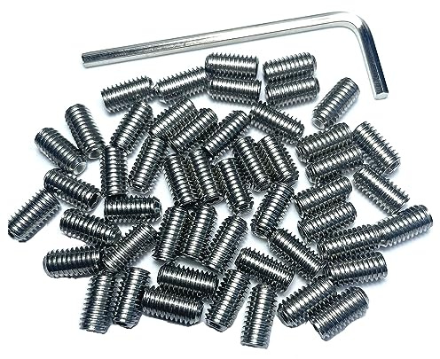 ZDingTech 50pcs Set Screws 10-32 x 3/8 inch 304 Stainless Steel Allen Head Hex Hexagon Socket Set Screws with 3/32 Allen Wrench,Set Grub Screws Hex Allen Head Socket Set Screws.(3/8 Length)
