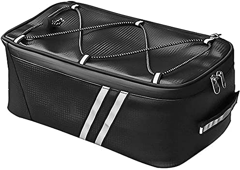 Pyuyan wasserdichte Fahrradtasche, Fahrrad Kofferraumtasche, wasserdichte Fahrrad Hecktasche, Vélo Sacoche Porte Bagages für Fahrradgepäckträger, reflektierende Träger, Schwarz, Acrylic (8L)