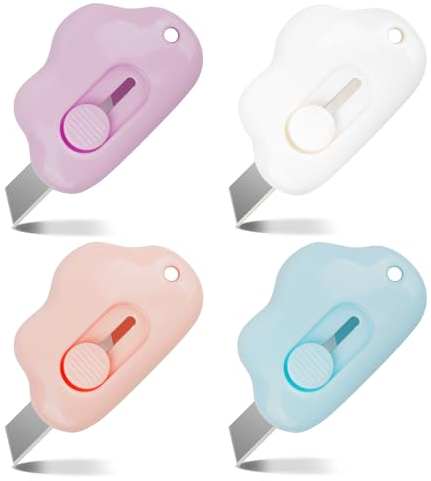 4 PCS Bäckermesser Teigmesser Set,Mini Cuttermesser Ausziehbares und Brotteig Scoring Werkzeug,Brot Cutter Messer,Brot Schneide Werkzeug,Bread Lame Teigritzmesser, für Express-Box, Papier, Schachtel