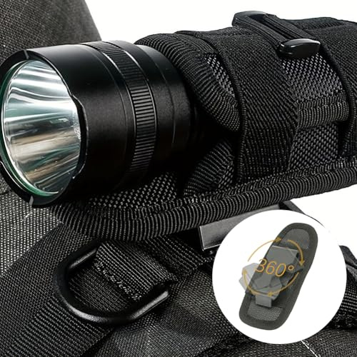 Taschenlampen Holster, Taschenlampe Tasche Gürtel, Nylon Taschenlampe Holster, 360°Taschenlampe Tasche Halter,Taschenlampenhalter, LED Taschenlampen Holster für Camping Wandern