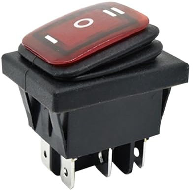 Interrupteur à bascule étanche robuste KCD4-203, 16 A, 250 V CA, 30 x 22, 6 broches DPDT, marche/arrêt, 12 V, 220 V(Black No Light,220V)