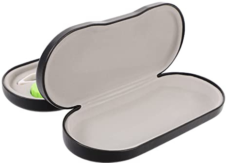 VICASKY 2 in 1 Portable Optical Accessory and Glasses Case with Inner Lining and Solution Holder for Travel Use Black