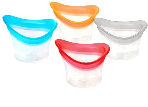 4 st bärbar silikon ögon tvätt kopp set återanvändbar ögonvård verktyg för snabb lindring av trötta ögon borttagning av smink damm irriterande ögonbad kit för daglig hygien uppfriskande (färger, 4 st)