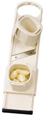 Cortador de ajo – Multicortador y picadora para rebanar ultrafina, herramienta de cocina de acero inoxidable para el procesamiento de alimentos, herramienta multifuncional para el ajo real