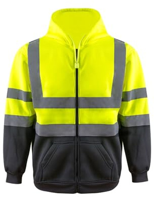 Giubbotto riflettente di sicurezza ad alta visibilità, tuta da lavoro da uomo for abbigliamento di sicurezza for edilizia e attività all'aperto(Geel,4XL)