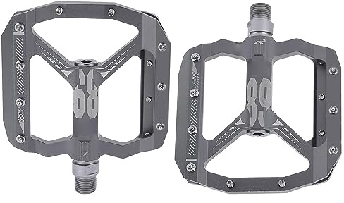 KUIDAMOS Cykelpedaler i Aluminiumlegering DU-lager Halkfria Lättviktspedaler för Terrängkörning i Skog och Berg (Grå)