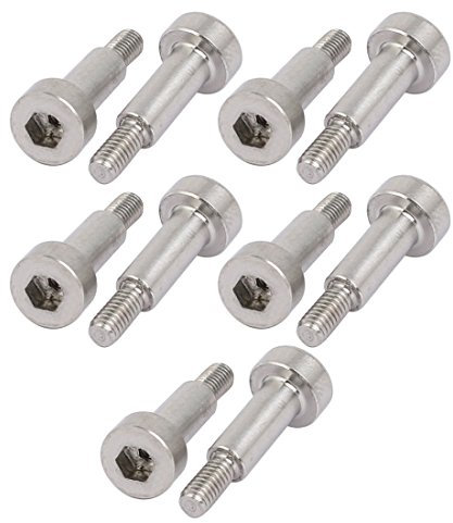 Sourcingmap 10pcs 304 Stainless Steel Hex Socket Shoulder Bolt 4mm Shoulder Dia 10mm Shoulder Length M3 Thread