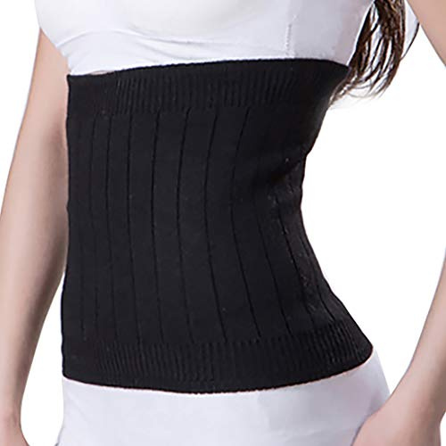 YUPPIE TONE Warm Cashmere Waistband Abdominal Protector Unisex Kidney Stomach Binder Waist Support Protector Belt Black L