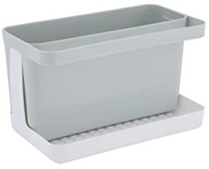 axentia 130669 Caddy Sink Organiser for Kitchen, Plastic, Grey/White, Approx. 20 x 12 x 11 cm