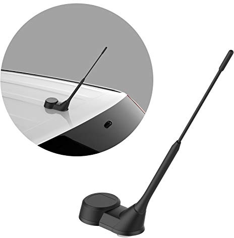 Navitec24 AutoAntenne FM + GPS mit Stab 40cm länge + Antennensockel Dachantenne universal Autoantenne Radio NAVI