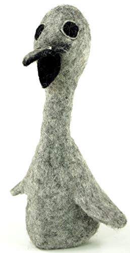 GURU SHOP Filz Eierwärmer, Handgemachte Filzdekoration aus Nepal, Filztier - Schwan, Grau, 20x8x8 cm, Küchenaccessoires, Sonstiges
