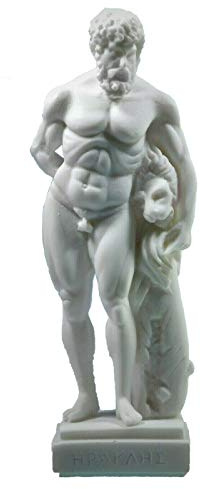 BeautifulGreekStatues Hércules León de Nemea Hombre Desnudo Alabastro Estatua Escultura Nueva Mitología 22cm
