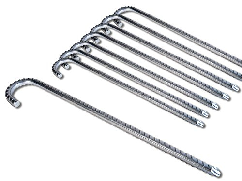 Bodenanker XL Heringe 50cm Silber -K&B Vertrieb- Erdnagel Erdanker Erdspieß Bauanker Nagel Zelt Zelthering 628 Ø 12mm (Art. 311-60cm - 8 Stück)