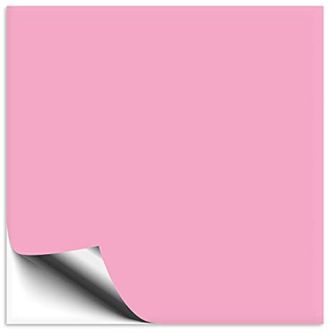 100 Stück Fliesenaufkleber hellrosa 15x15 cm glänzend, Klebefolie für Fliesen in Küche & Bad, Fliesen einfach überkleben mit selbstklebender Fliesenfolie in glanz Optik