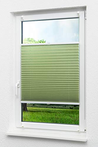 LYSEL Outlet - Plissee Klemmen Grasgrün - Plissee in der Größe (Bx H) 75cm * 130cm