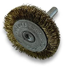 Lot de 10 brosses rotatives circulaires métalliques sur tige Ø 38 mm | Fil laiton dur Ø 0,30 mm | Epaisseur 8 mm | 1 rang | Pour perceuse ou visseuse à mandrin | Kibros 2638LT8x10