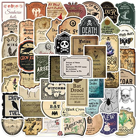 Zaubertrank Flasche Aufkleber 50 Stück - Laptop Sticker Bombe Vinyl Pack für Helm, Gepäck, Computer, Skateboard, Auto, Motorrad - Für Erwachsene