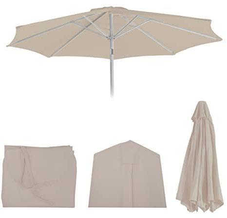 Mendler Ersatz-Bezug für Sonnenschirm N19 Ø 3m - Creme | Sonnenschirmbezug, Ersatzbezug, Stoff/Textil