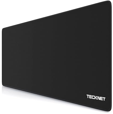 TECKNET Tappetino per mouse XXL Speed Gaming, 900 x 400 mm, colore nero, tappetino per mouse per gamer, impermeabile, superficie speciale migliora la precisione e la velocità, base in gomma