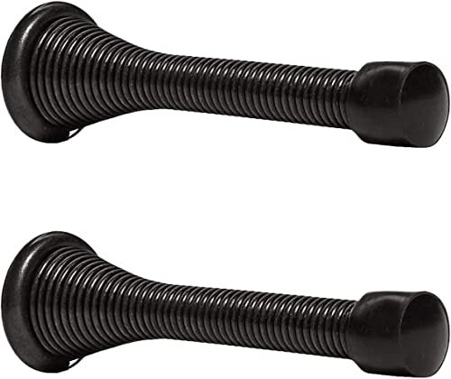 LATRAT 2 topes de puerta de 85 mm, con muelle de 85 mm, tope de puerta de metal con base y tornillo para protección de paredes y puertas