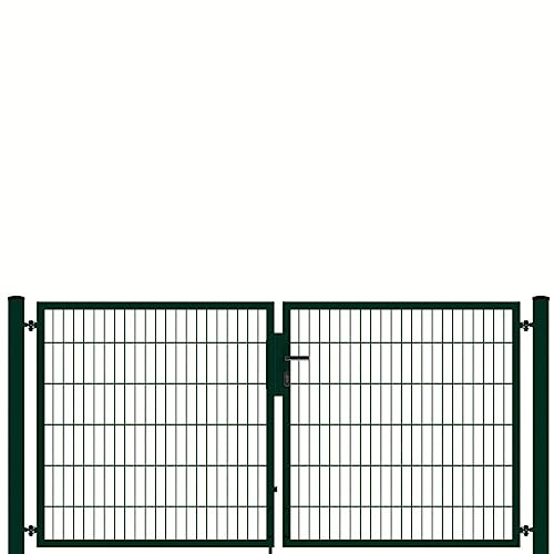 auf-mass24 Doppeltor 2,5m breit 2 FLG. Profi Toranlage Doppelstabmattenzaun Zauntor DREI Farben Zaun Tor Gartentor (RAL7016 Anthrazit, 1.23)
