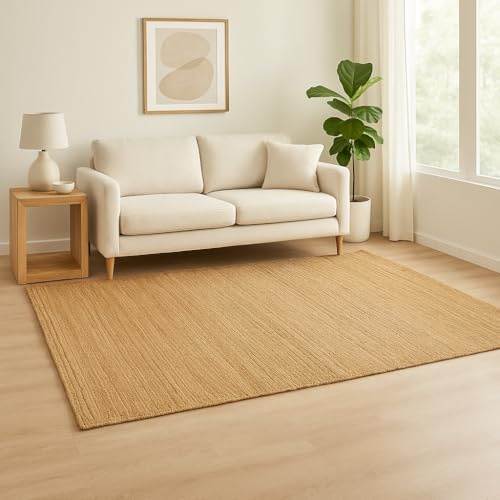 MY-RUG Jute Teppich 160x230 cm - Boho Wohnzimmerteppich Beige Natur