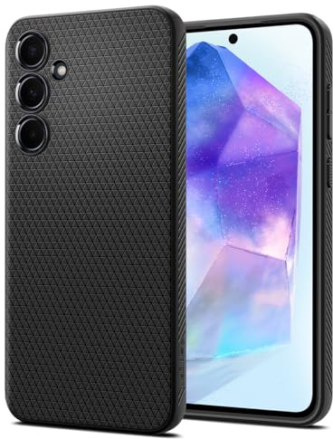 Spigen Samsung Galaxy A55 5G Liquid Air Hülle -Matte Black | Air Cushion Tech, Sound Tunnel Tech, Militär-Grade Schutz, Slim TPU Case, Non-Slip Grip, Präzise Aussparungen