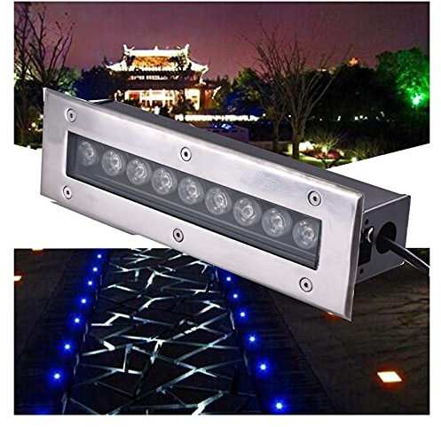 LGJEGD Led Long Strip Inground Lights Outdoor Recessed AC85-265V Ip65 Waterproof Ground Square Courtyard Lighting Embedded Steps ​lights (Color : 7-colorful, Size : 9w)