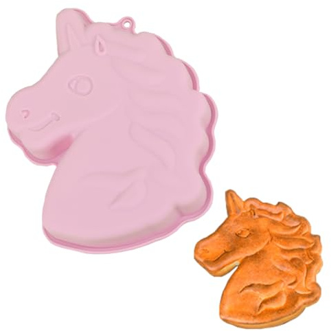 YEAPEAK Unicorn Baking Mould, Silikonformen Einhorn Backform, Einhorn Kuchenform Silikon, 3D Kuchenbackform für Einhornkuchen, Backen Kindergeburtstag Silikonform Für Party Geburtstage, Rosa