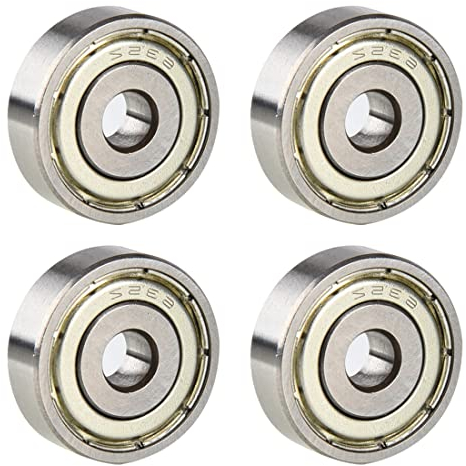 4 Pezzi 608 ZZ Cuscinetti a sfera Cuscinetto a Sfere, Metallo Mini Cuscinetti, per Longboard, pattini, skateboard, doppia Schermati, (8x22x7) mm