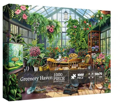 Puzzle de jardin de plantes de fleurs de 1000 pièces pour adultes, serre de printemps, puzzle botanique, floral coloré