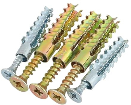 HEXHUASR Hochleistungs-Wandanker aus Stahl mit Schraubensatz, Metallrohr-Expansionsschraube, selbstschneidende Schraube, Trockenbau-Bohrdübel, Befestigungsbolzen, Anker(M6x32,30 Sets)