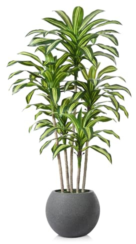CROSOFMI Drachenbaum Kunstpflanze Groß 210 cm Künstliche Pflanzen mit Pflanzentopf aus Kunststoff Kunstpflanzen wie Echt für Balkon Wohnzimmer Outdoor Deko