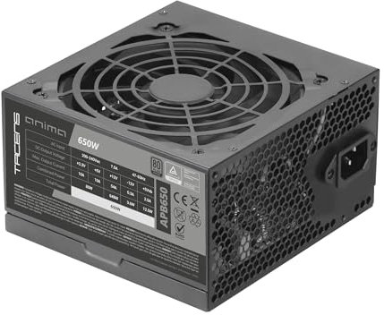 Tacens Anima APB650, Alimentatore PC ATX 650W, Certificazione 80Plus Bronze, 85% di Efficienza, Tecnologie SMD e DC-DC, Ventola Ultra-silenziosa 12cm, Cavi Piatta Extra-lunghi, Nero