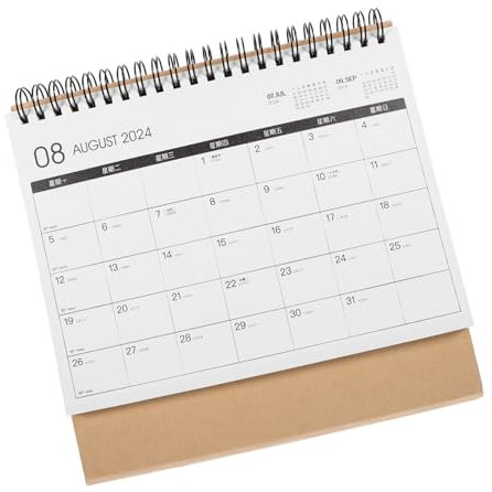Tofficu Dekorativer Tischkalender Stehender Monatskalender Für Büro Und Zuhause Einfaches Design Dickes Für Planung Und Notizen Für Lehrer Und Büroangestellte