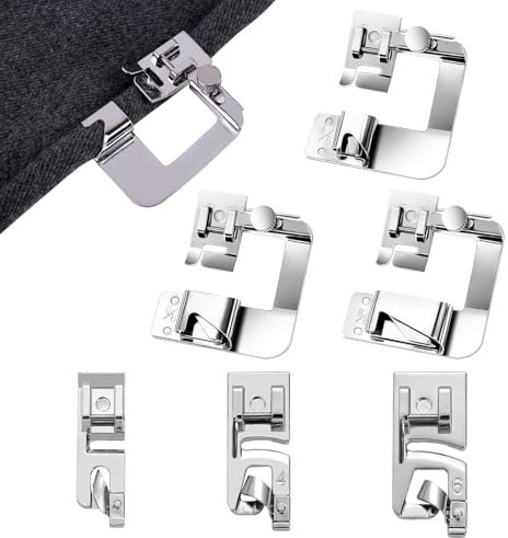 6 Stück Nähfüsse,Nähfüße Für Nähmaschine,4/8, 6/8, 8/8 3mm/4mm/6mm Nähfuß Nähmaschine Saumfuss,Rollsaumfuss Für Nähmaschine,Nähzubehör Für Nähmaschine, Nähmaschinen Für Brother Singer, W6，Janome
