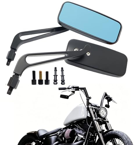 YUJYGAO M8 M10 moto Rectangle rétroviseur guidon aile rétroviseur pour Bobber Sportster XL883 1200 48 Dyna Street Glide Softail Rock King Rocker