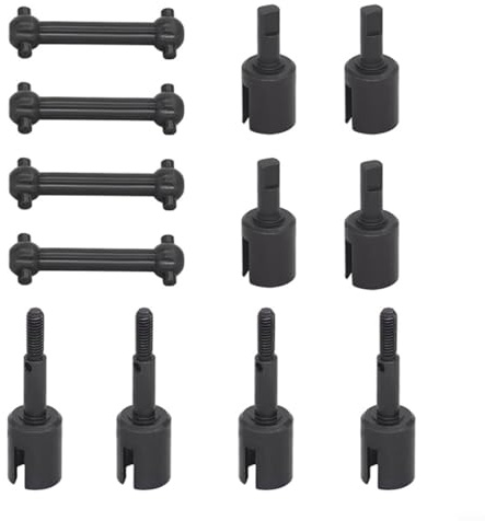 Para Tamiya TT01 TT02 Eje de transmisión con copas de articulación diferencial, kit de piezas esenciales de actualización (huesos+tazas+copas diferenciales)