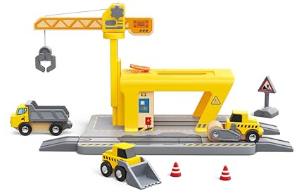 Hape Järnvägskran för barn | expanderbart set för kreativa lekar