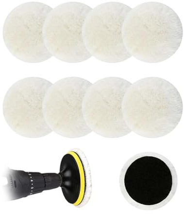ZHYUAN 8 Stück 125mm Lammwolle Polierhauben,Polierschwamm Set, Auto Polierpad mit Hoher Faser,Polierpads,Polierpads Polieraufsatz,Polieraufsatz Winkelschleifer, geeignet für Auto, Autoreinigung