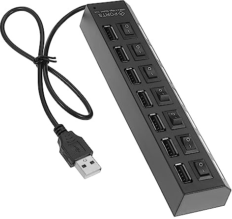 HOMOCONO USB Hub Port USB Connector med LED Indikator Portabel för Laptop Dataöverföring
