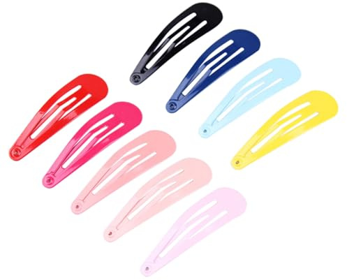 HAPINARY 100pcs Snap Clip Metal Hair Accessory Candy Water Drop Shaped Barrettes for Girls Toddlers Boys and Girls Hair Accessories Random Color